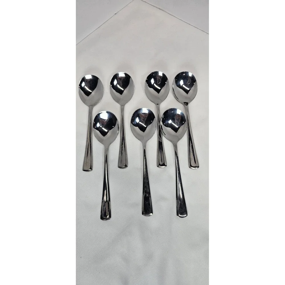 Direct Supply Stainless Steel Soup Spoons Set of 8 Flatware Simple‎ Design